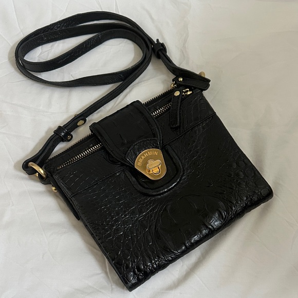 Brahmin Handbags - Brahmin Melbourne Black Mojito Croc Embossed Crossbody Bag
